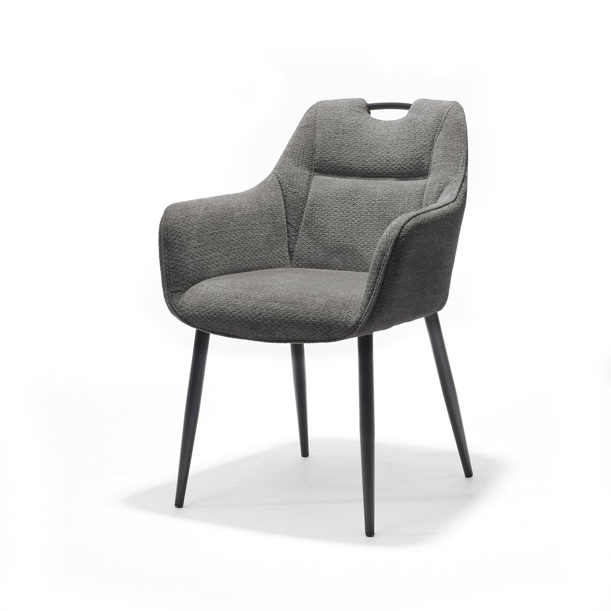 Comfortabele armstoel in zwart met antraciet bekleding