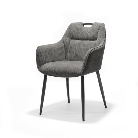 Comfortabele armstoel in zwart met antraciet bekleding