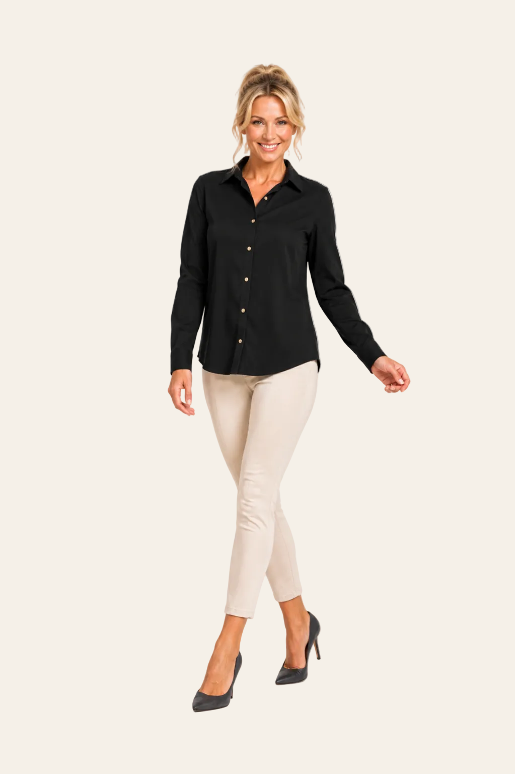 Linnen blouse met losse pasvorm