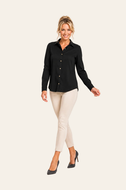 Linnen blouse met losse pasvorm