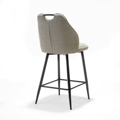 Barkruk in naturel met natural bekleding
