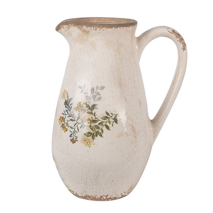 Keramieke decoratiekan gele bloemen