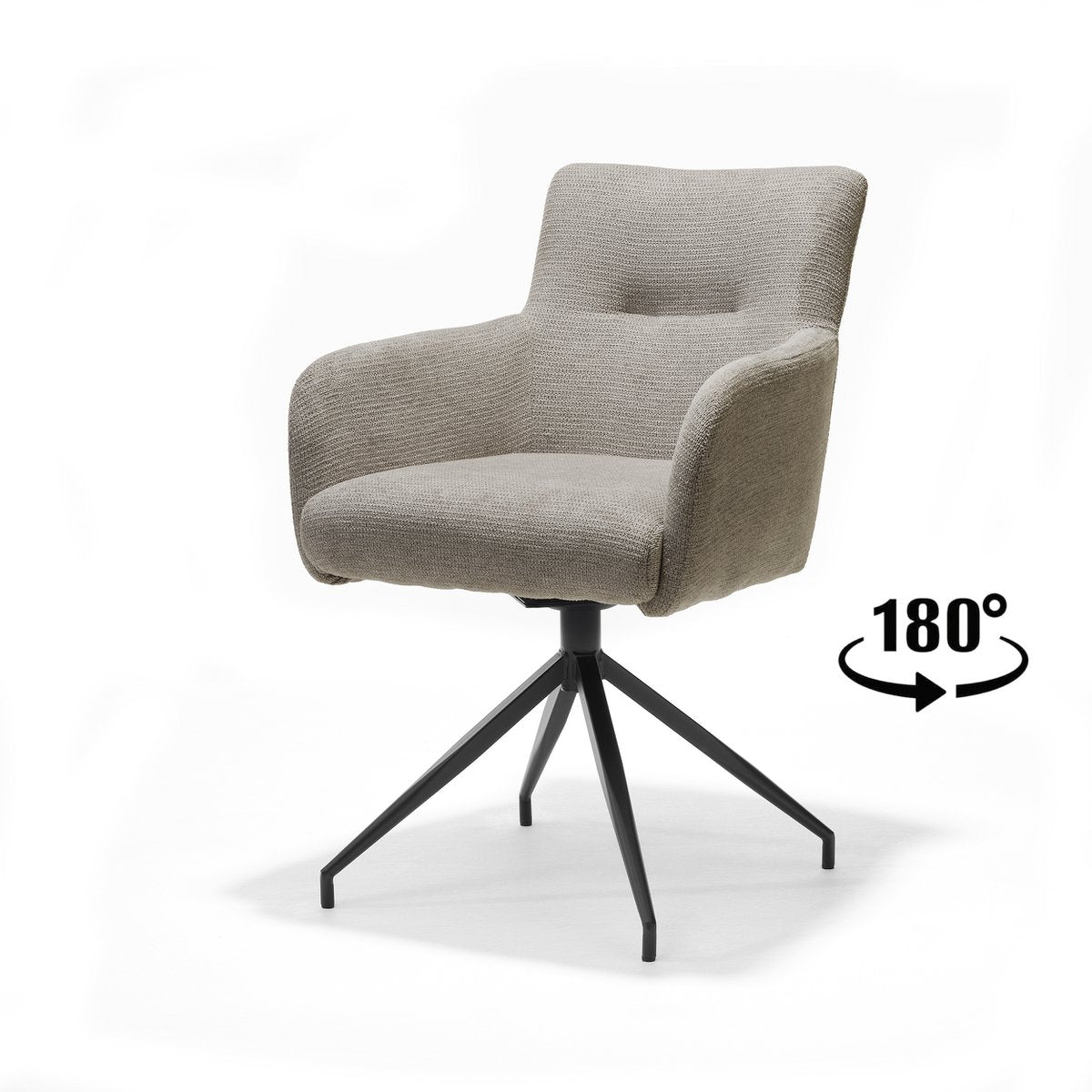 Comfortabele draaibare armstoel in beige bekleding