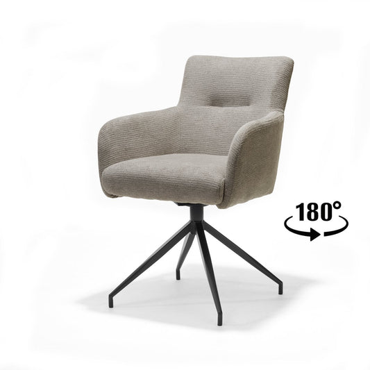 Comfortabele draaibare armstoel in beige bekleding