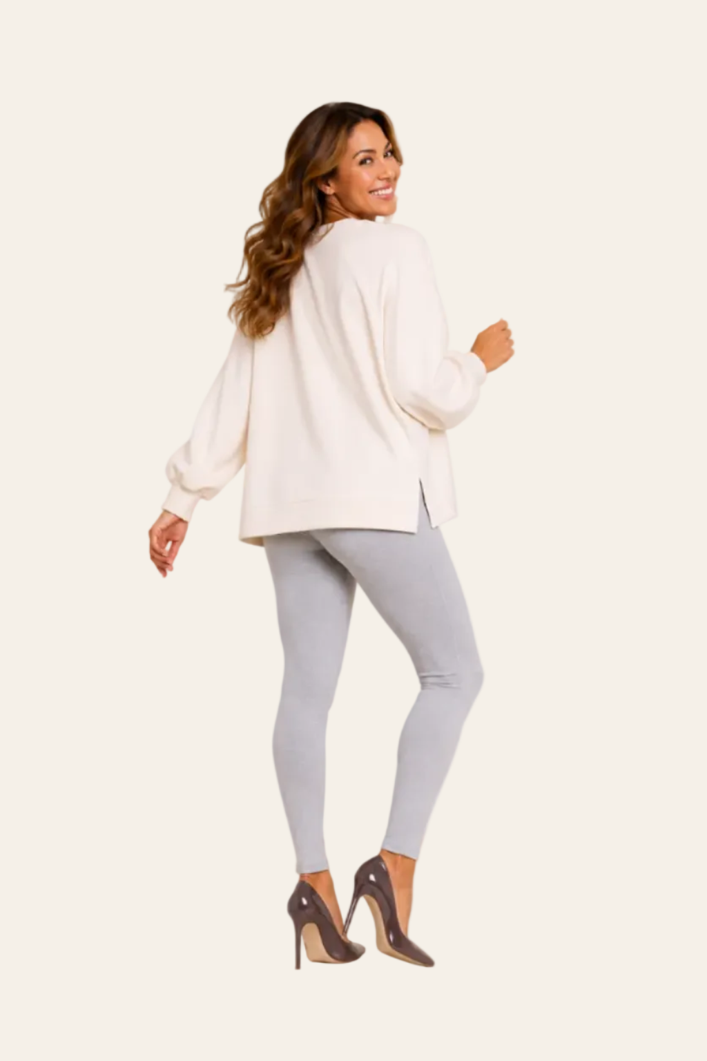 Oversized sweater met zijsplitten