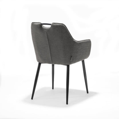 Comfortabele armstoel in zwart met antraciet bekleding