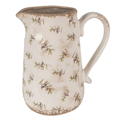 Keramieke decoratiekan met olijvenmotief