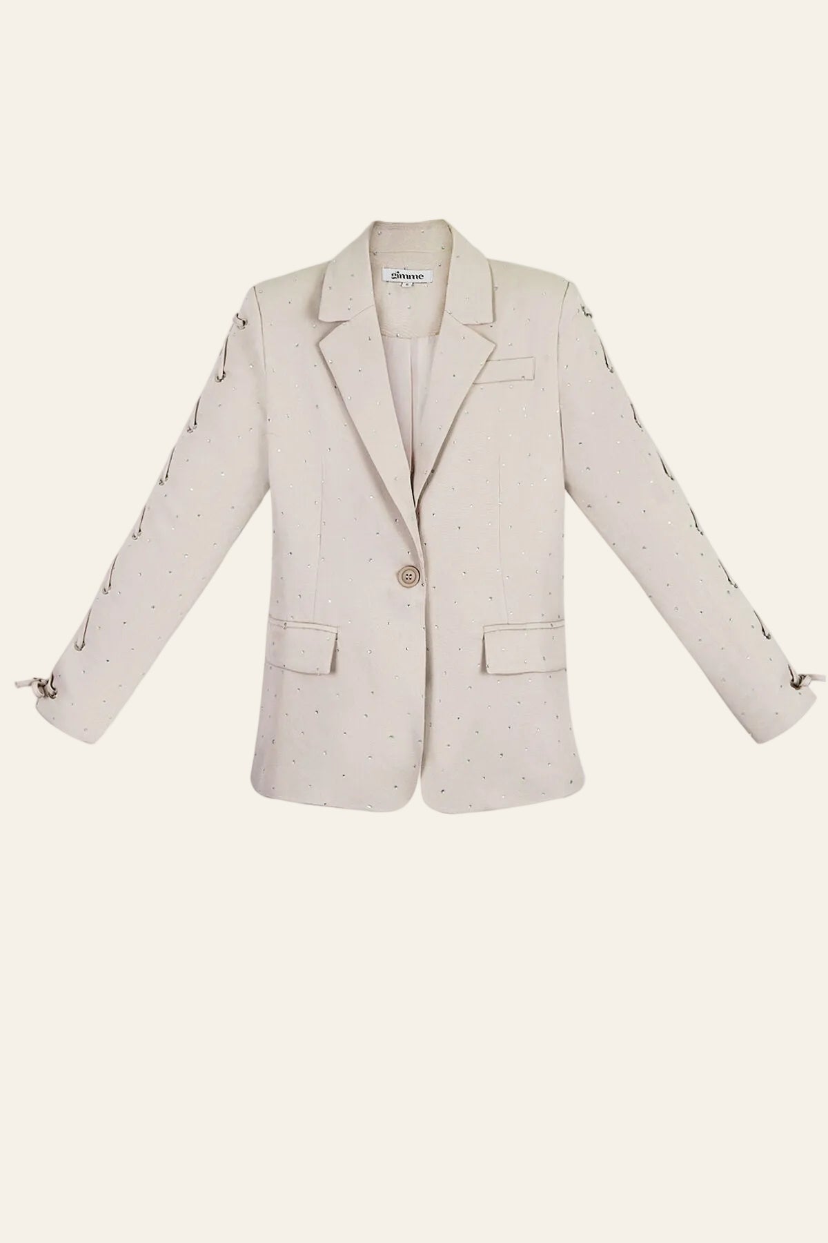 Polyester Vrouwen Jas Set Met Veters Op Mouw