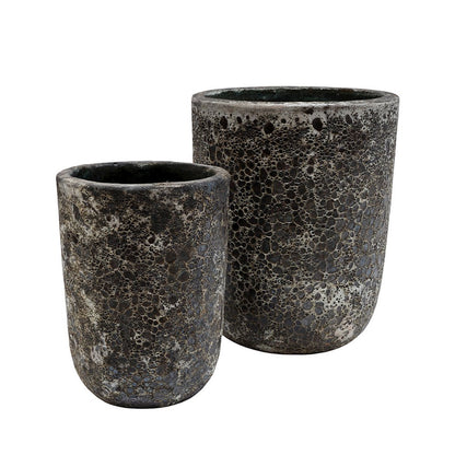 Fuji plantenpot relic black set van 2