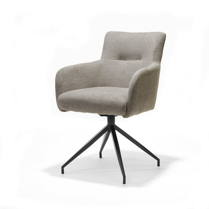 Comfortabele draaibare armstoel in beige bekleding