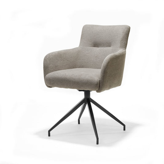 Comfortabele draaibare armstoel in beige bekleding