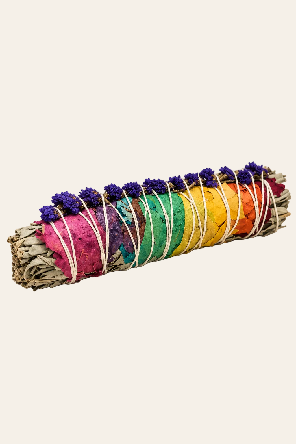 7 Chakra witte salie smudge stick 15 cm