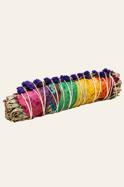 7 Chakra witte salie smudge stick 15 cm