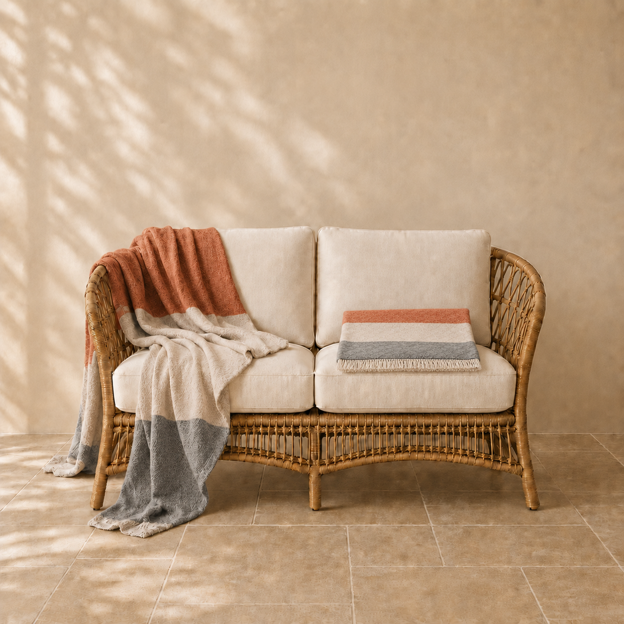 Wollen plaid sky stripe meerkleurig