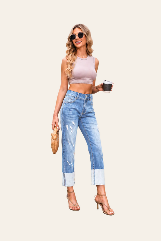 Jeans met hoge taille