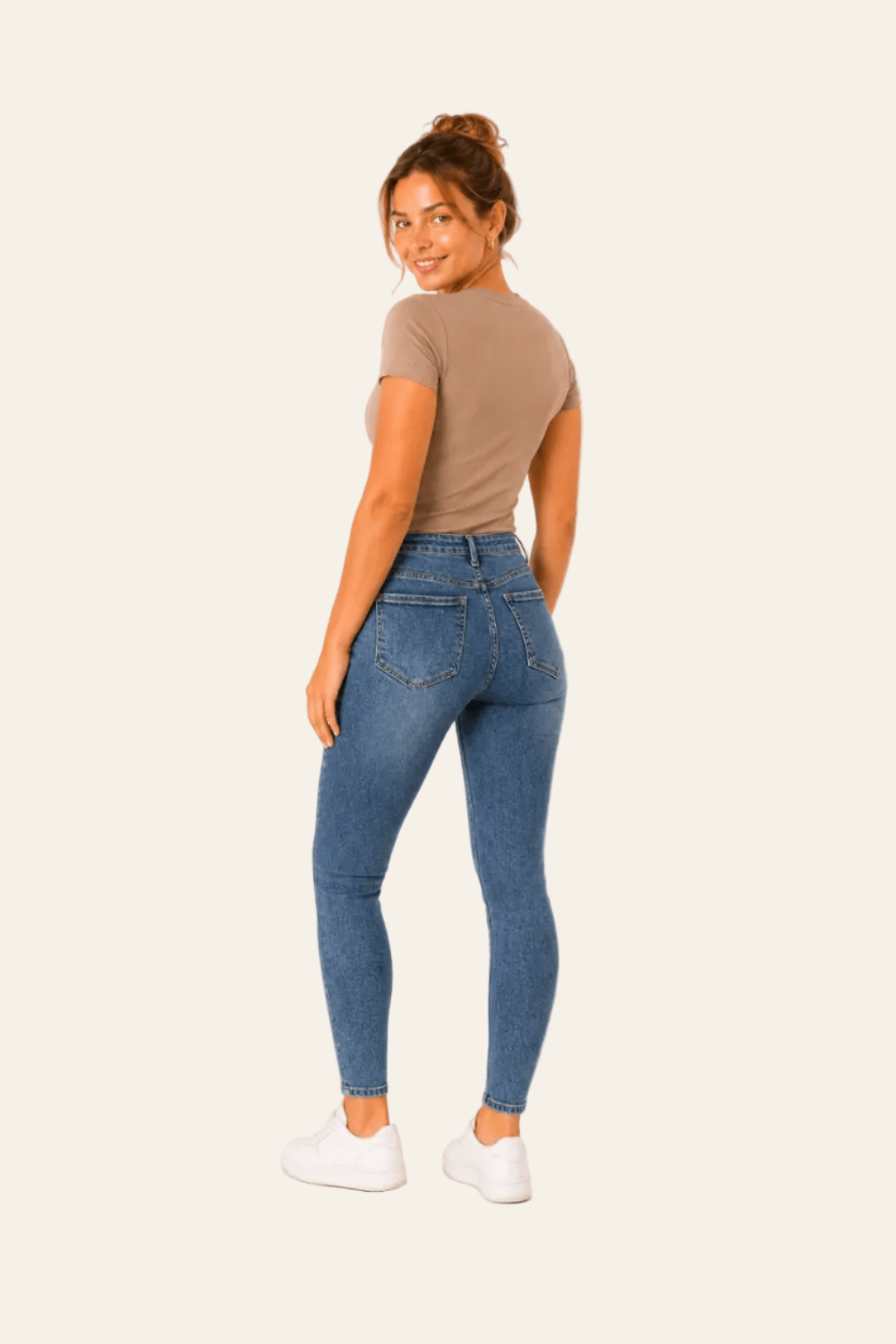 Aansluitende damesjeans met normale taille