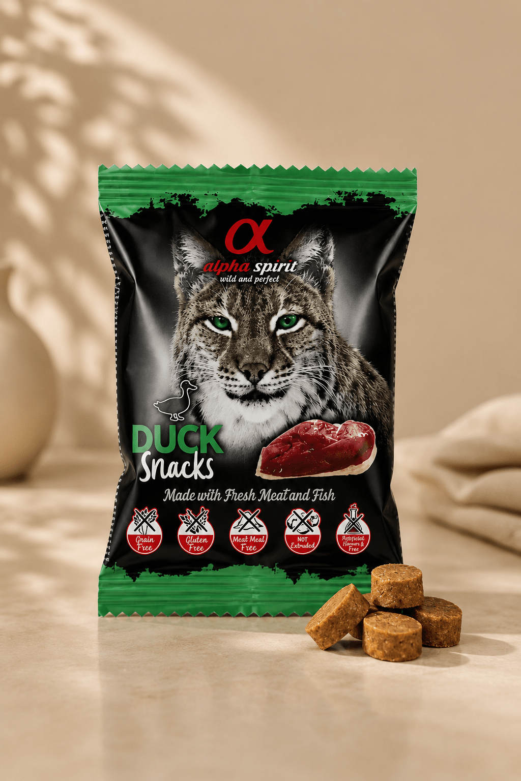 Alpha Spirit kattensnack met eend 50 g