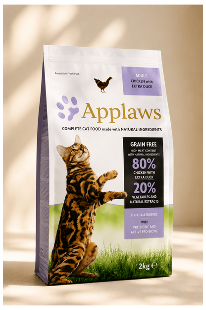 Applaws Cat dry kip en eend kattenvoer 400gr