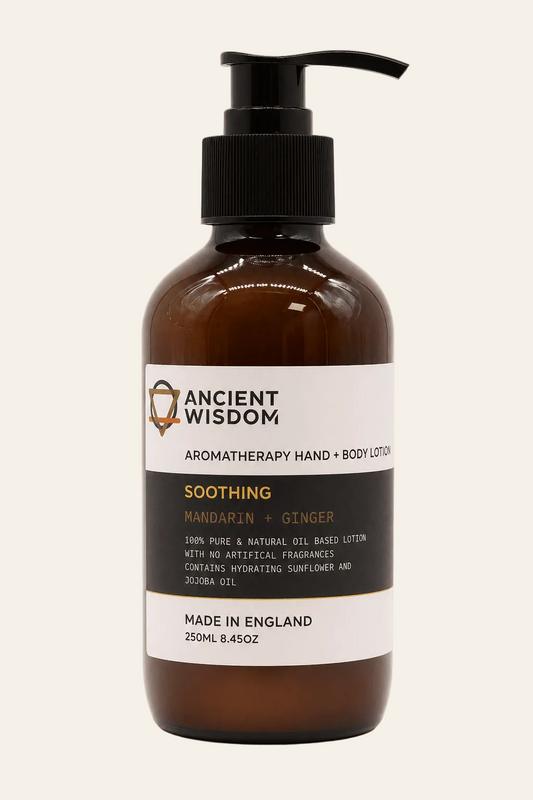 Aromatherapie hand en bodylotion met mandarijn en gember geur