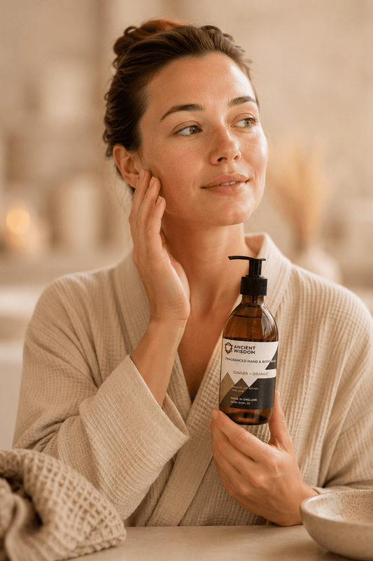 Aromatherapie hand en bodylotion met mandarijn en gember geur