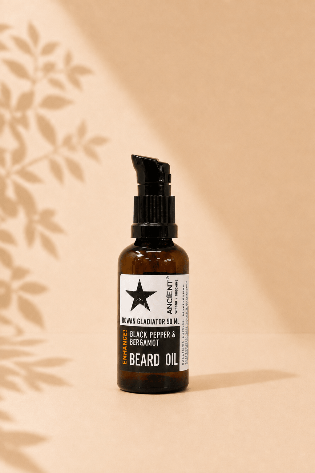 LMW Wellness-Care Baardolie met zwarte peper en bergamot geur, productaanzicht