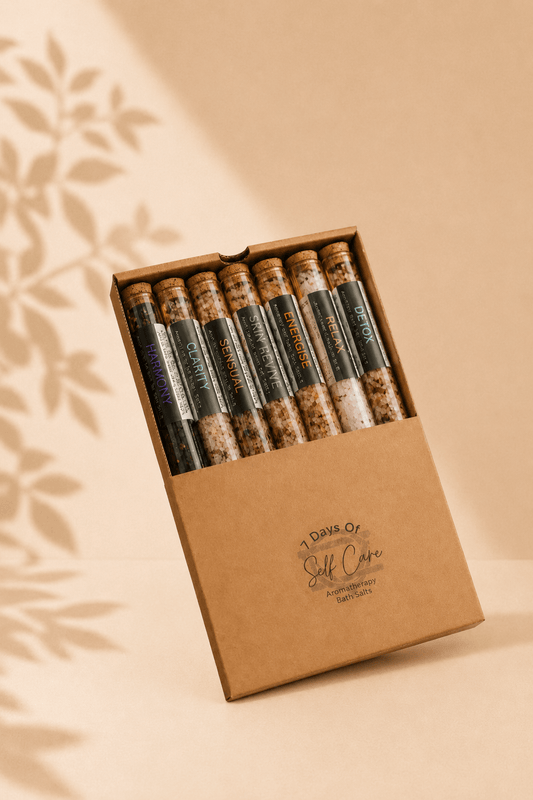 LMW Wellness-Care Badzout in flesjes geschenkset 7 stuks, productaanzicht