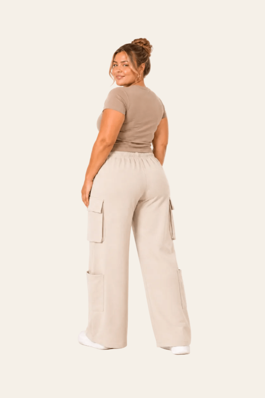 Pantalon de jogging cargo ample pour femme à taille haute