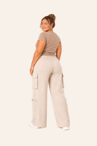 Pantalon de jogging cargo ample pour femme à taille haute
