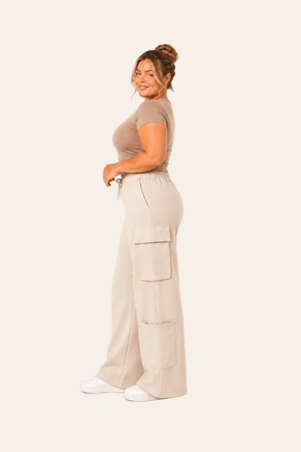 Pantalon de jogging cargo ample pour femme à taille haute