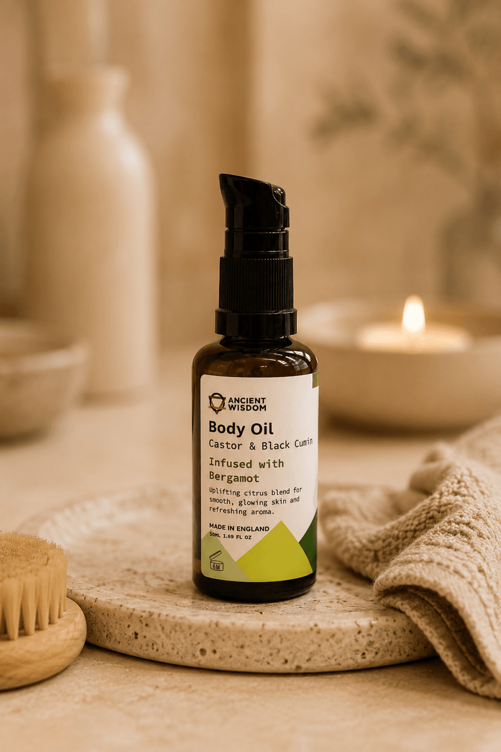 LMW Wellness-Care Biologische bodyolie met bergamot geur, productaanzicht