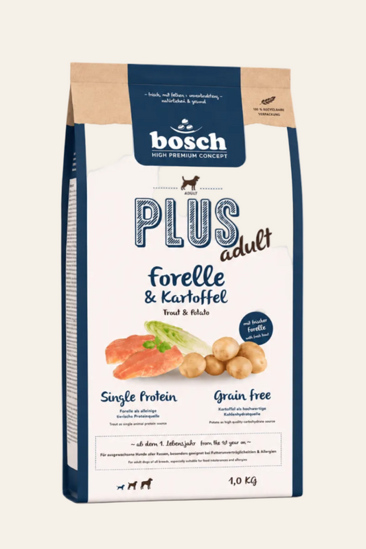 Bosch Plus forel en aardappel hondenvoer 1kg