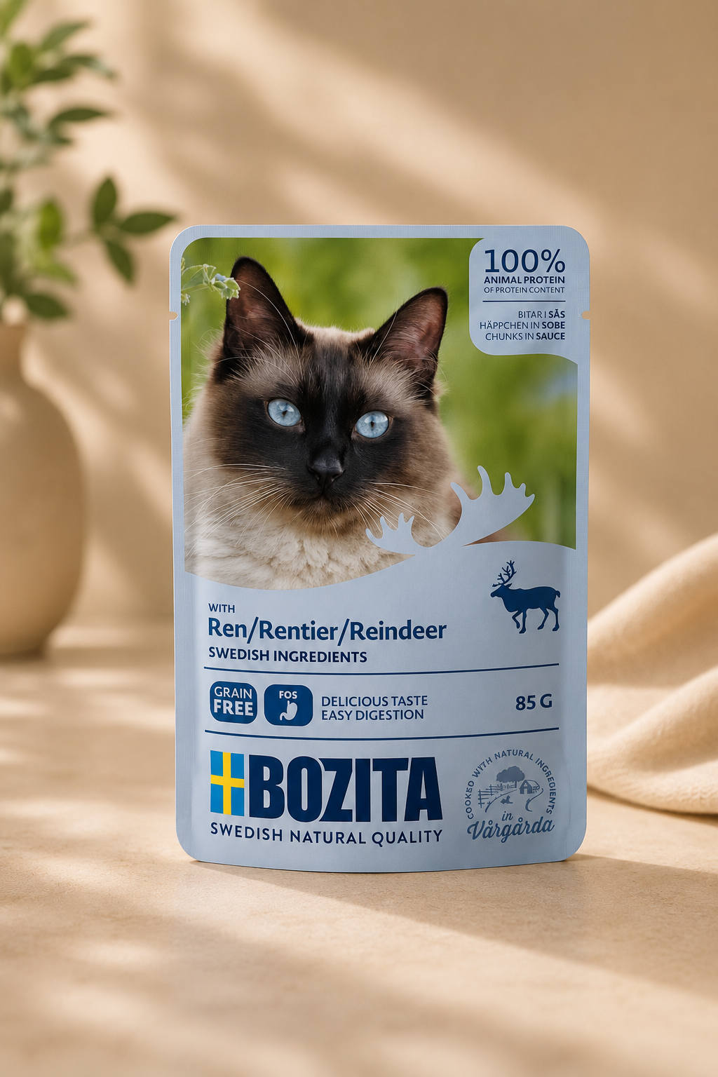 Bozita cat natvoer met rendiervlees in saus 12 x 85 g