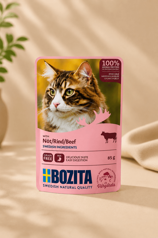 Bozita cat natvoer met rundvlees in gelei 12 x 85 g