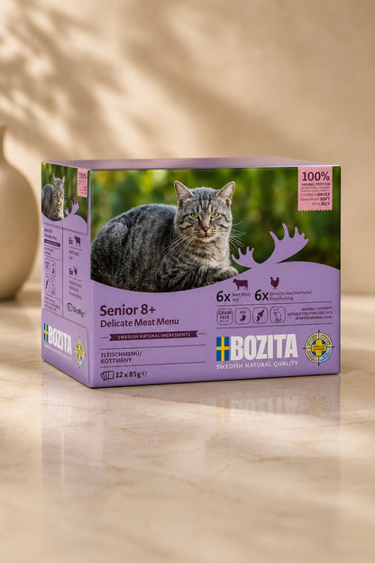 Bozita cat senior 8+ multibox met maaltijdzakjes 12 x 85 g