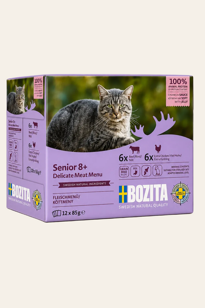 Bozita cat senior 8+ multibox met maaltijdzakjes 12 x 85 g