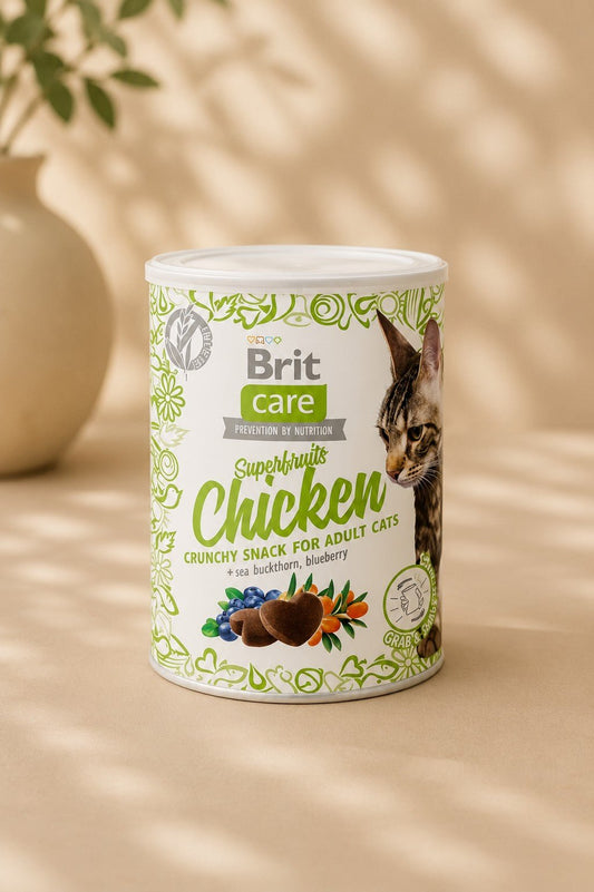 Brit care kattensnack superfruits kip 100 g