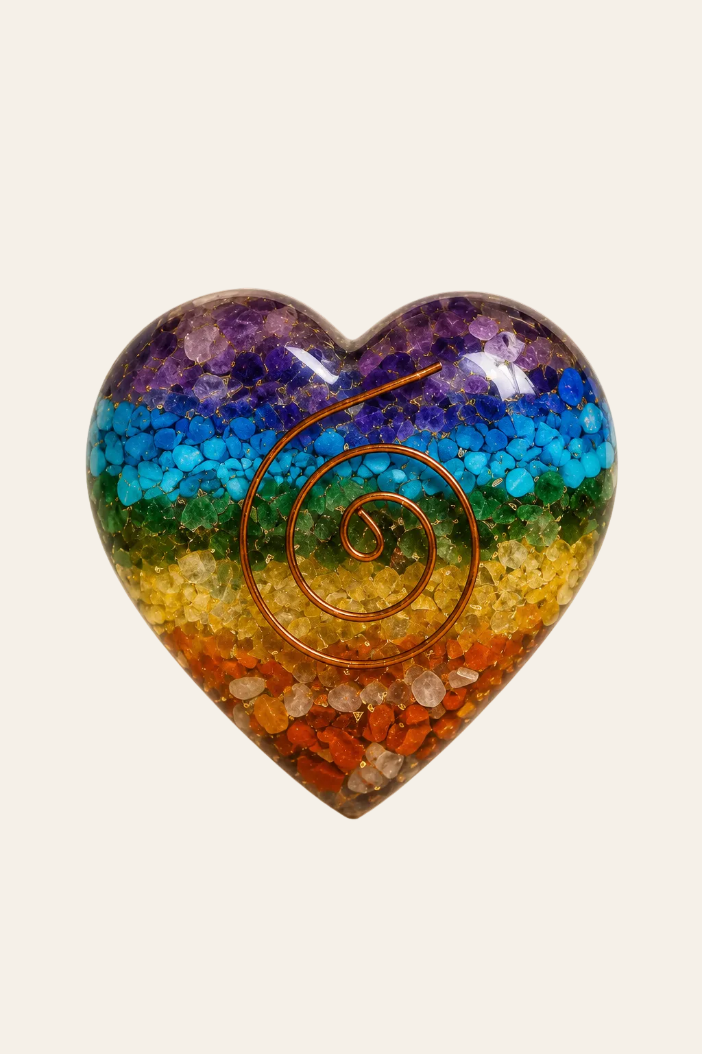 Chakra orgoniet hart koperen spiraal