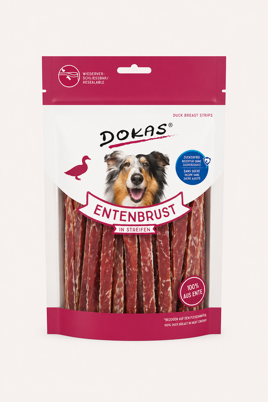 Dokas Dog Snack Eendenborst Reepjes – 250g