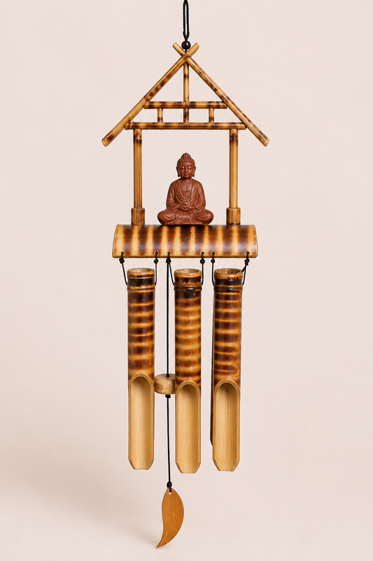 Bamboe windgong boeddha