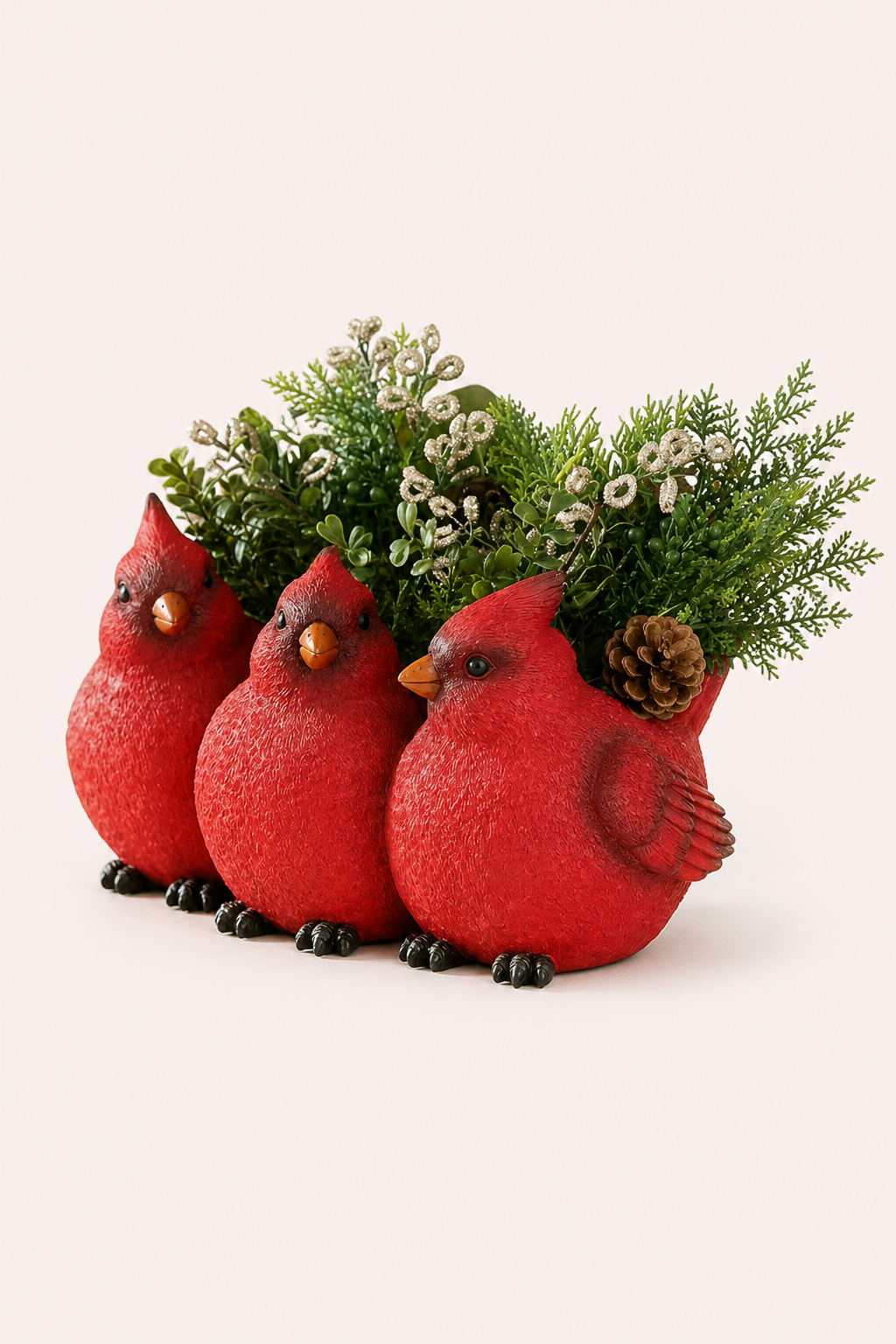 Bloempot decoratie drie vogels