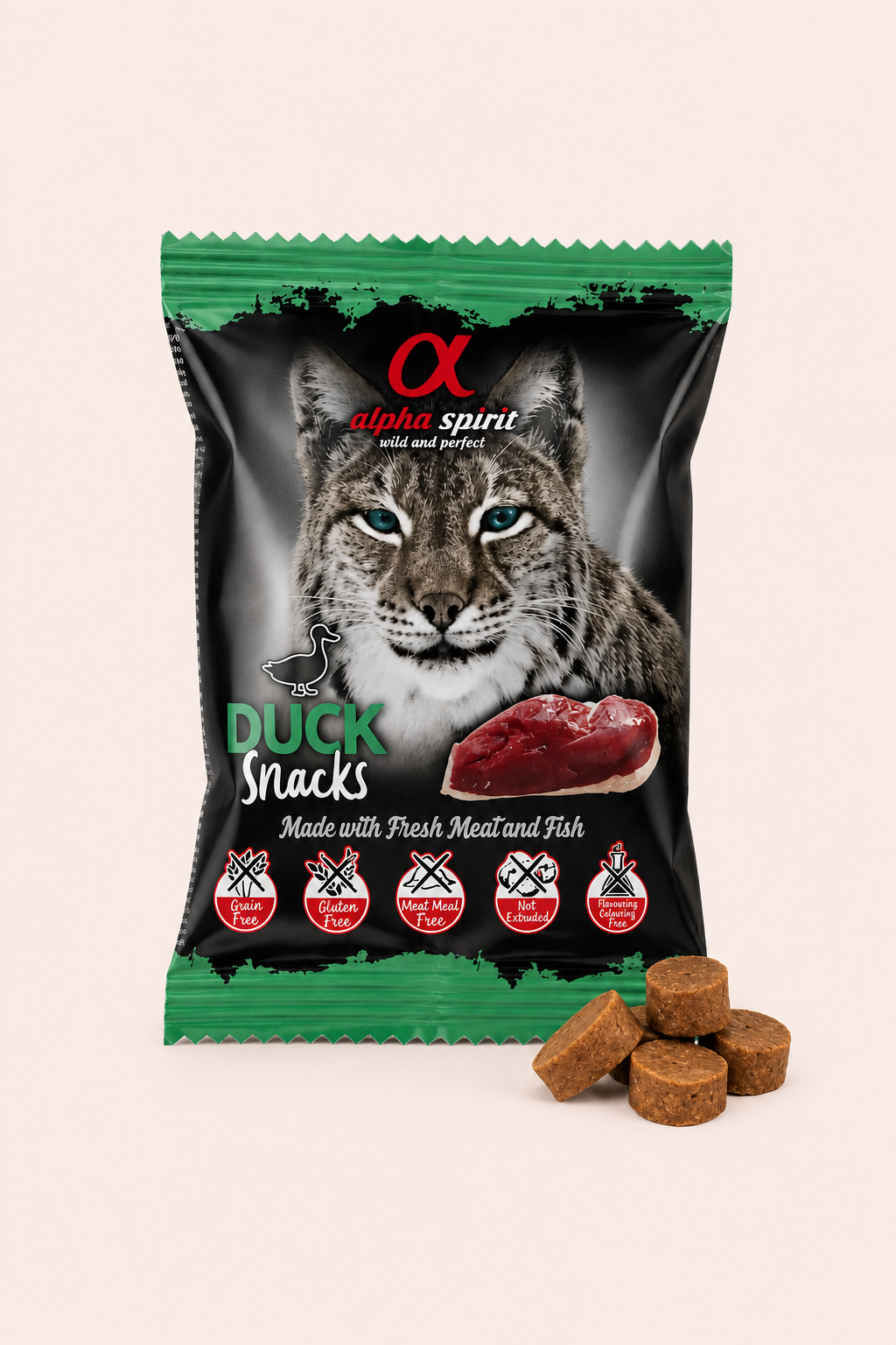 Alpha Spirit cat snacks eend 50 g
