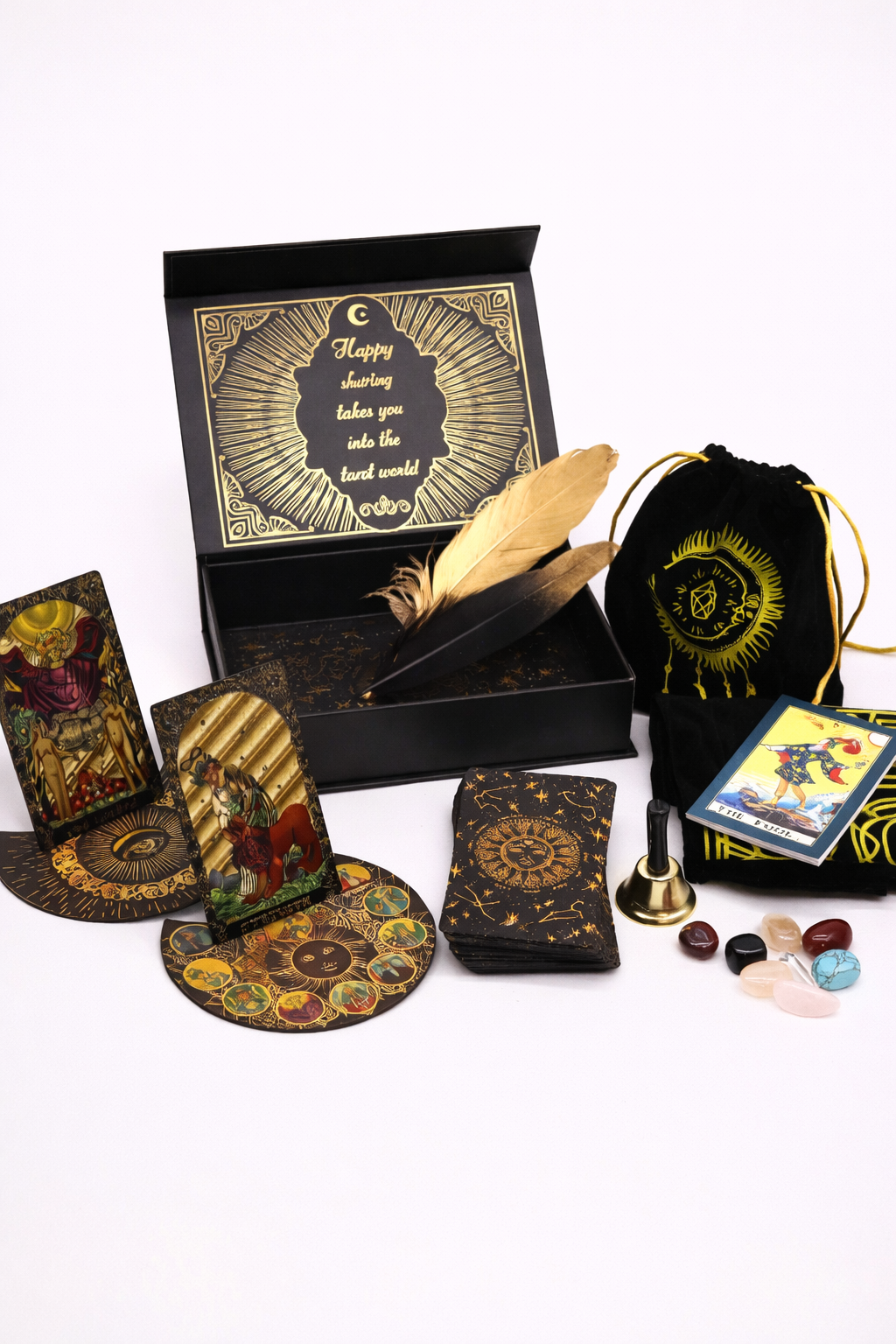 Goudfolie tarot cadeauset laat de magie beginnen