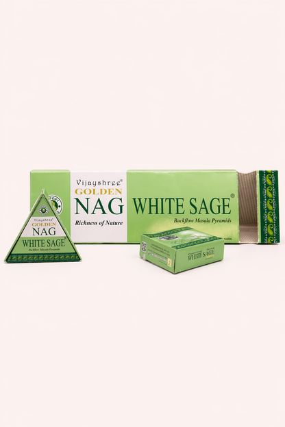 Wierookkegels backflow witte salie gouden nag