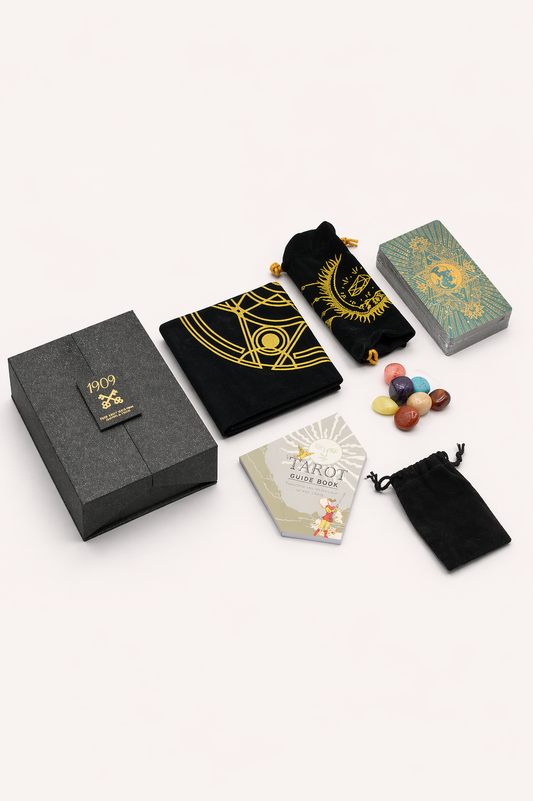 Goud en turquoise folie tarotkaarten cadeauset