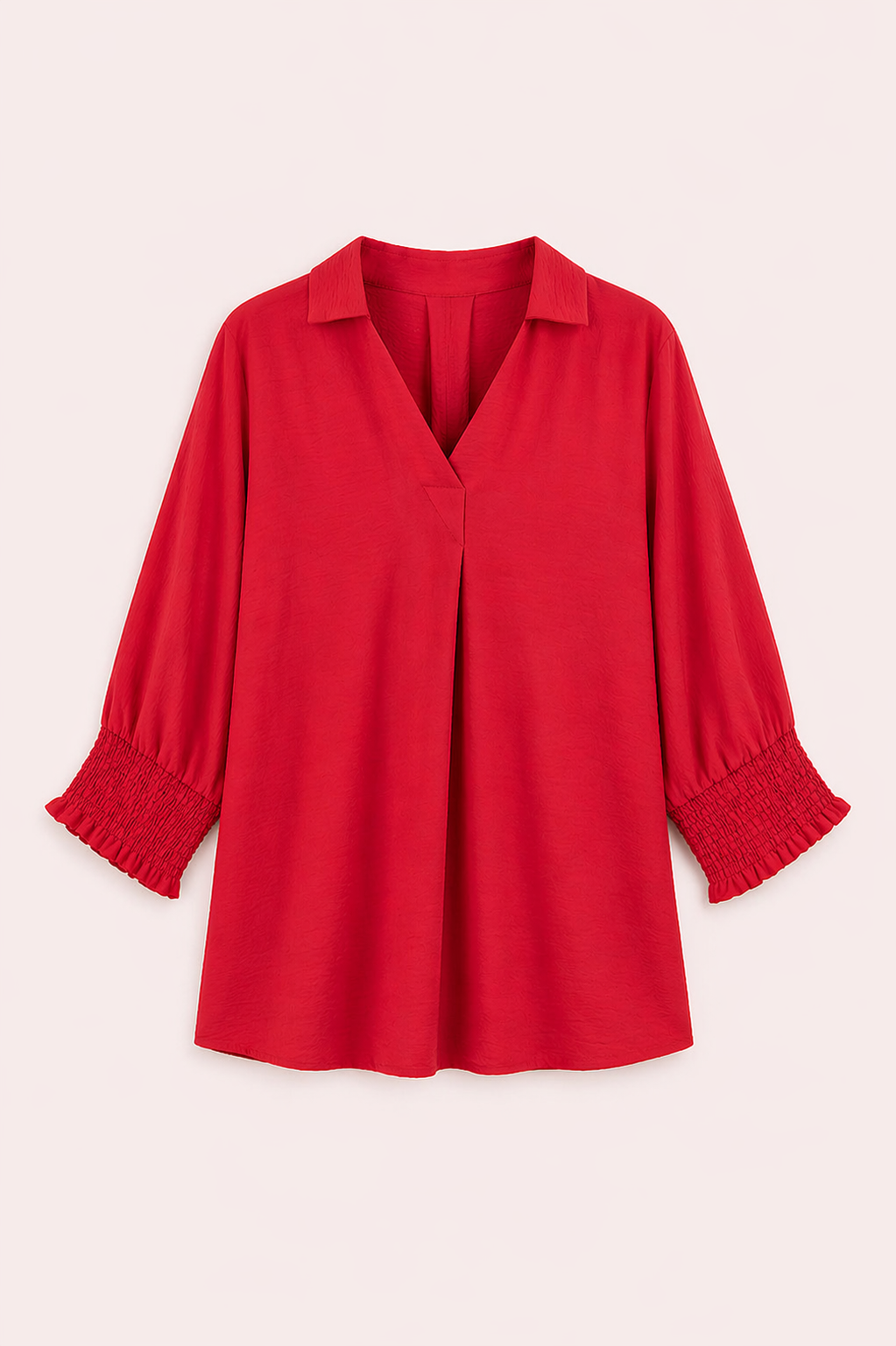 Rode oversized blouse met dolman mouwen