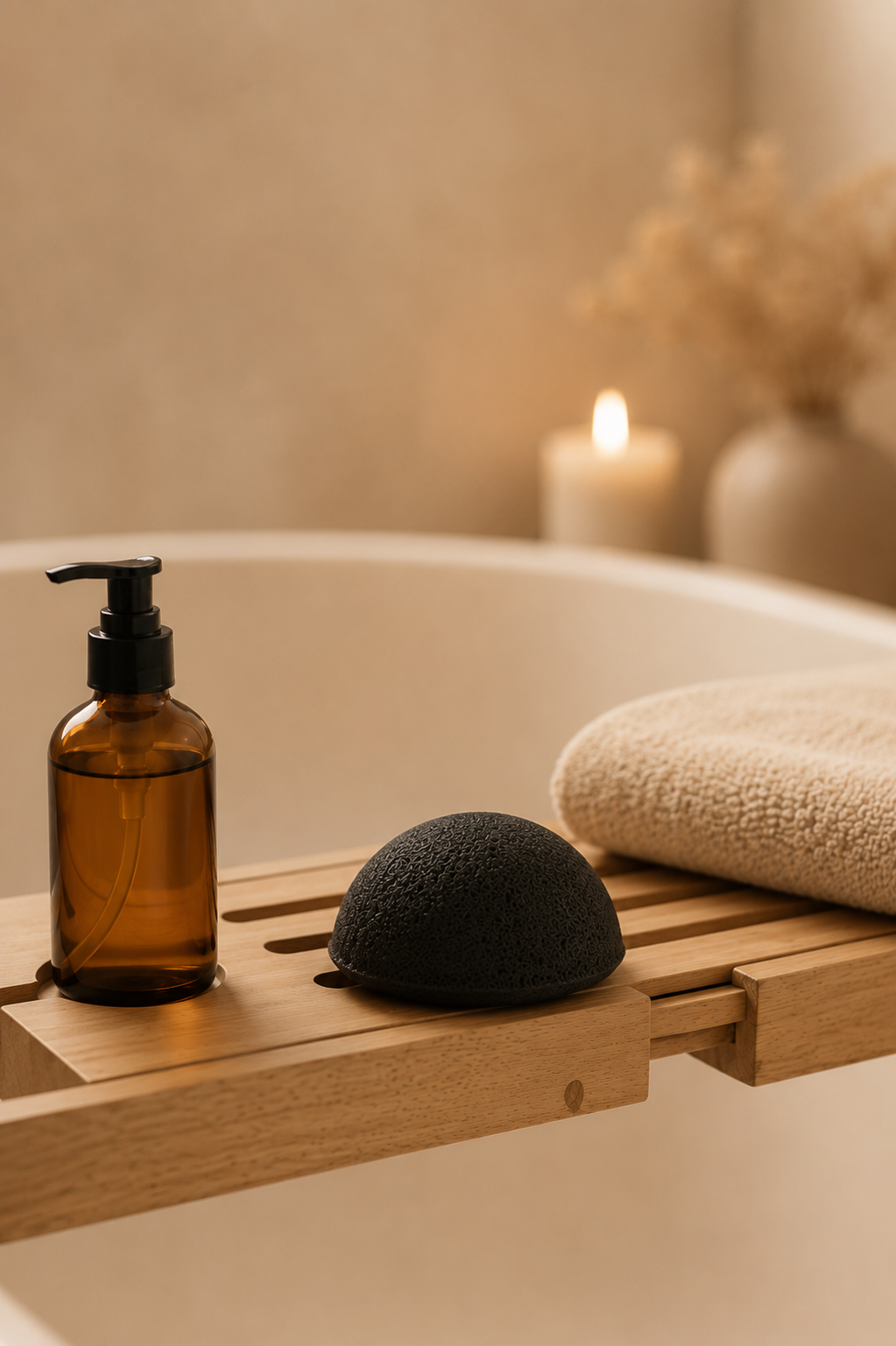 Konjac spons houtskool