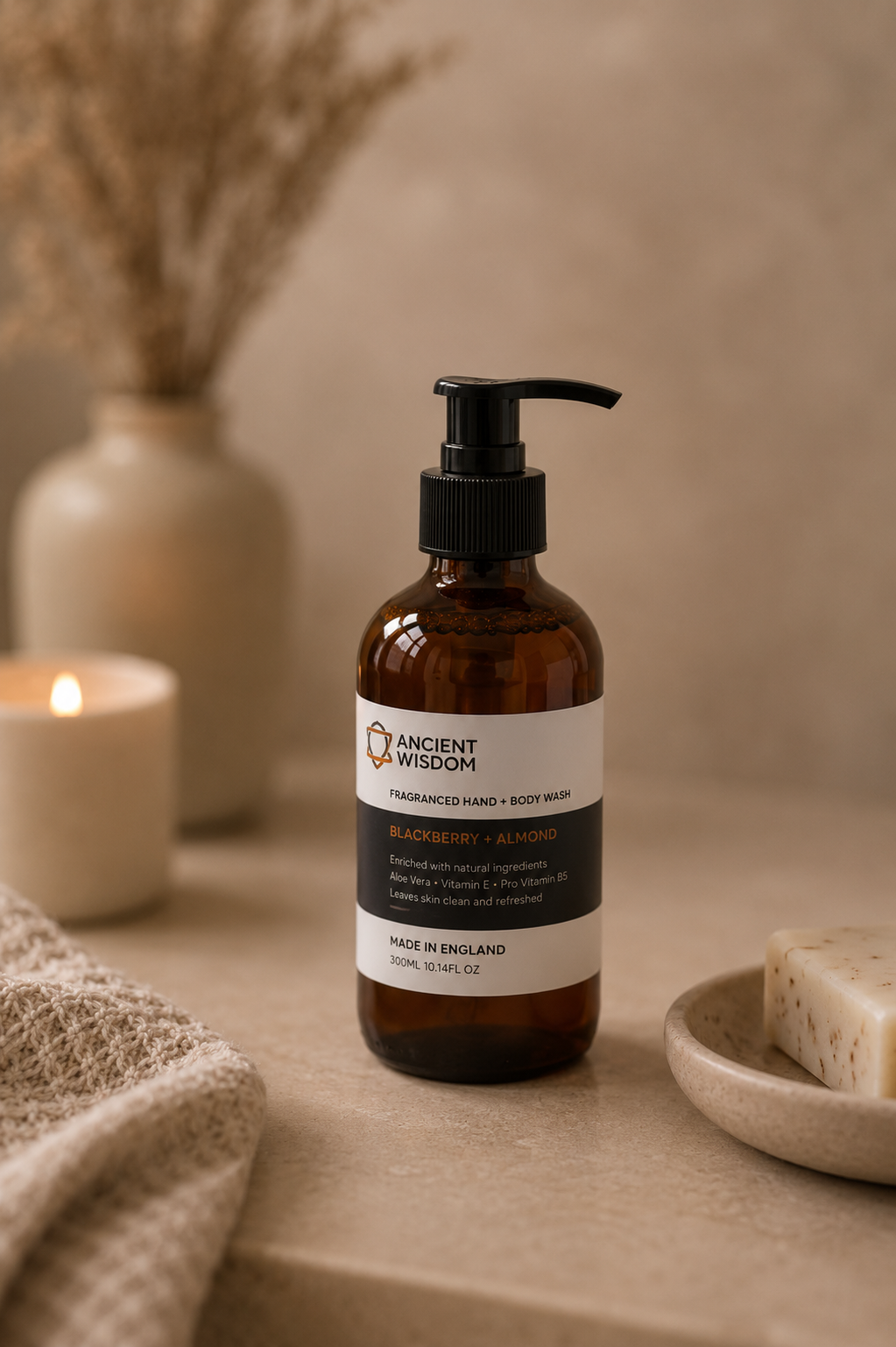 Aromatherapie hand en douchegel met sandelhout en roos
