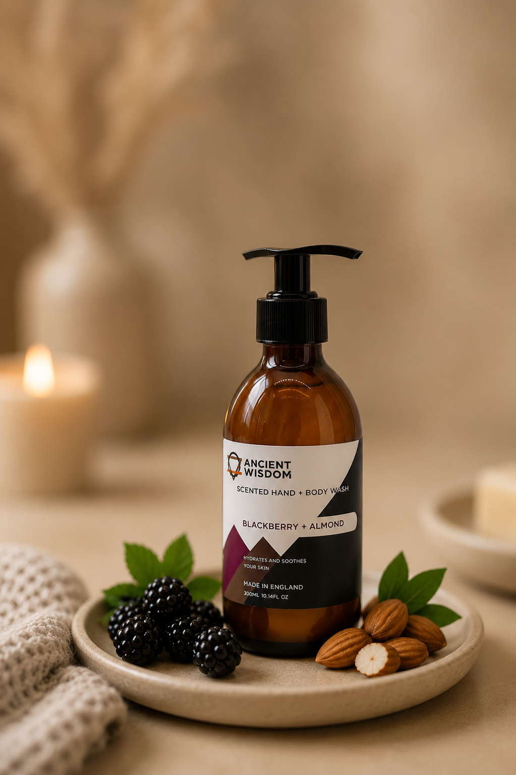 Hand en bodylotion met braambes en amandel