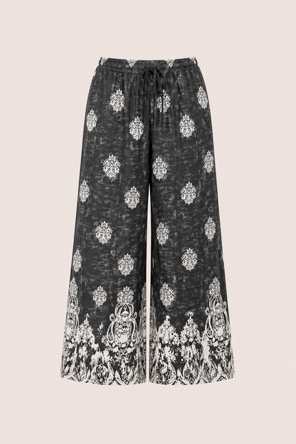 Zwarte broek met geometrische etnische print