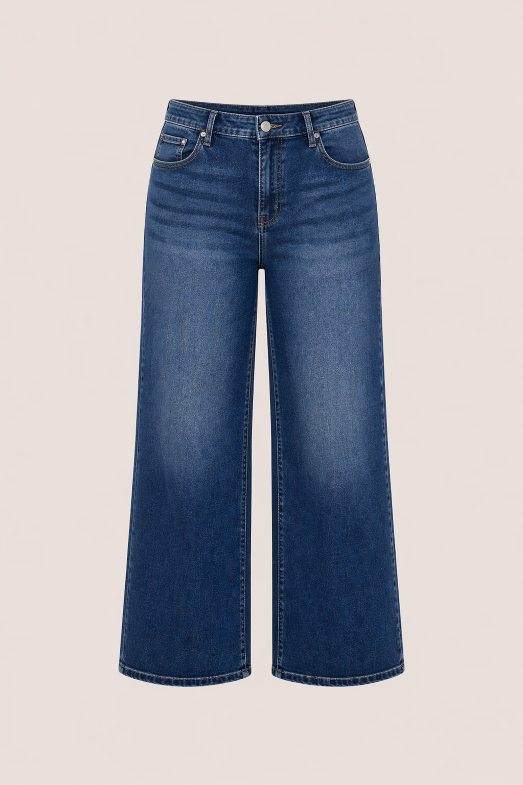 Stonewash blauwe  jeans met hoge taille